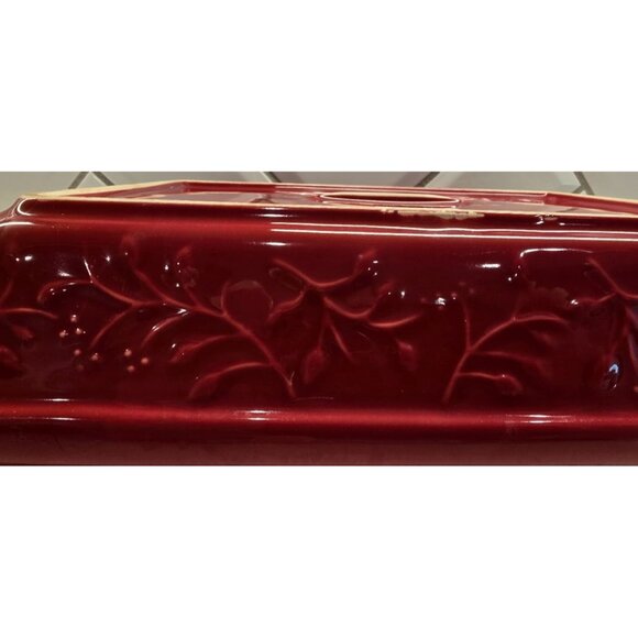 Signature Ceramics Ruby Red Bakeware Lot - Picture 8 of 11